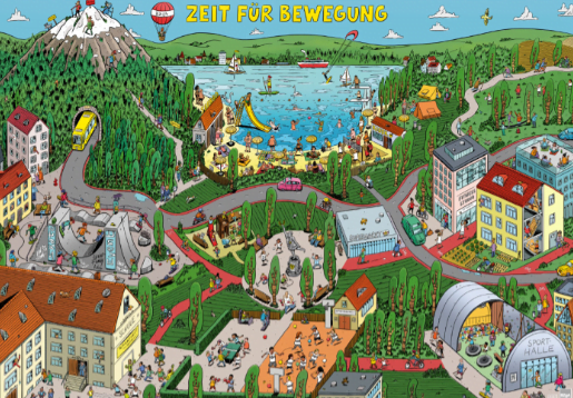 Gratis: Wimmelbild-Poster „Bewegungsorte“ (max 5 Stück)