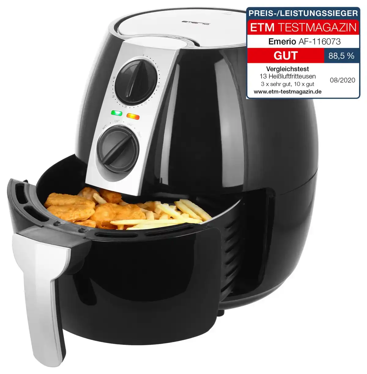 Emerio Heißluftfritteuse AF-116073, Frittieren ohne Öl (4,5L) für 42,94 € inkl. Versand (statt 59,36 €)