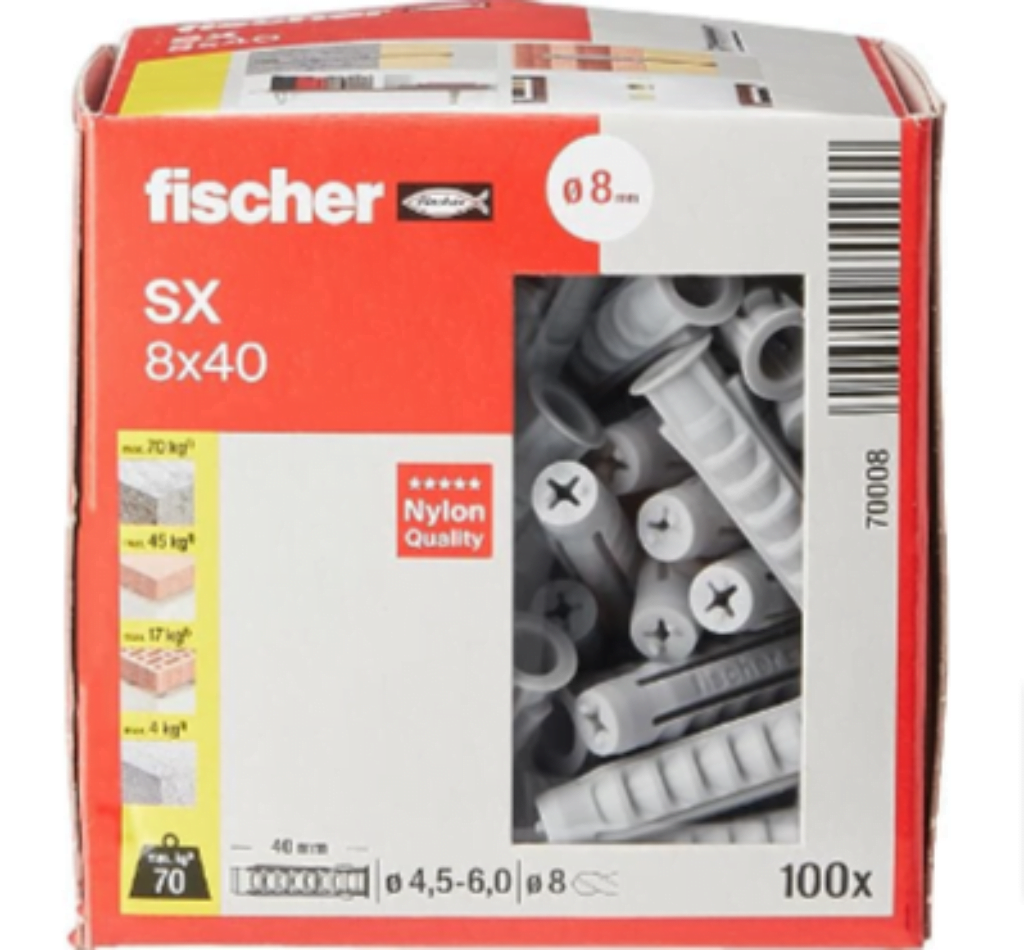 Fischer Spreizdübel Sx X Schachtel Mit Nylondübeln Dübel Für Optimalen Halt Bei Befestigungen In Beton Hochlochziegel Porenbeton Vollziegel Uvm Amazon De Baumarkt