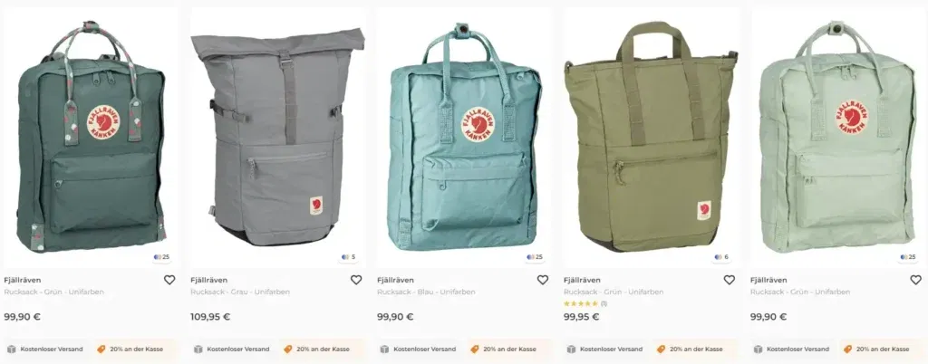 Fjallraven Kanken Rucksaecke Aktion