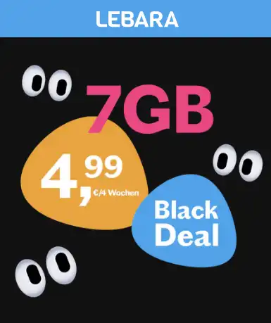 Lebara HELLO! 7 GB Prepaid + Allnet- und SMS Flat + 50 Minuten in 50 Länder für 4,99€ mtl. (keine Vertragsbindung!)