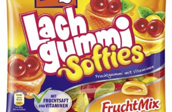 nimm Lachgummi Softies FruchtMix – x g – Gefülltes Fruchtgummi mit Fruchtsaft und Vitaminen