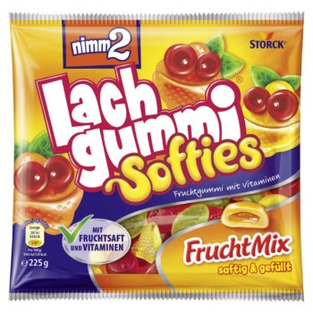 nimm Lachgummi Softies FruchtMix – x g – Gefülltes Fruchtgummi mit Fruchtsaft und Vitaminen