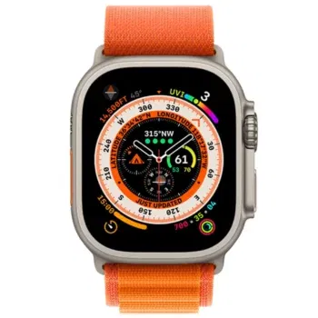 Apple Watch Ultra GPS + Cellular mm mit Nylon Armband Medium in Orange Nylon Armband Medium