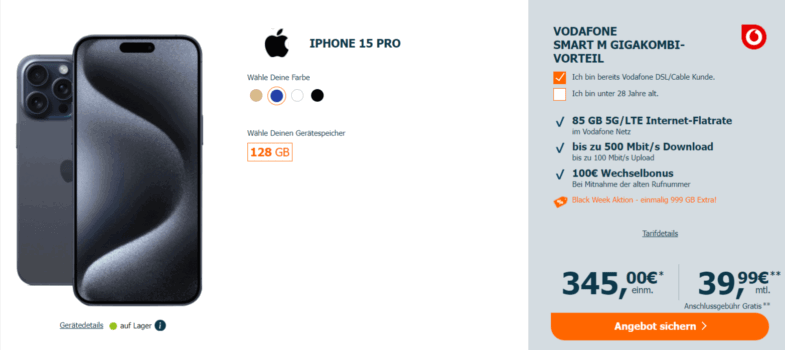 Apple iPhone Pro + Vodafone Smart M GB G