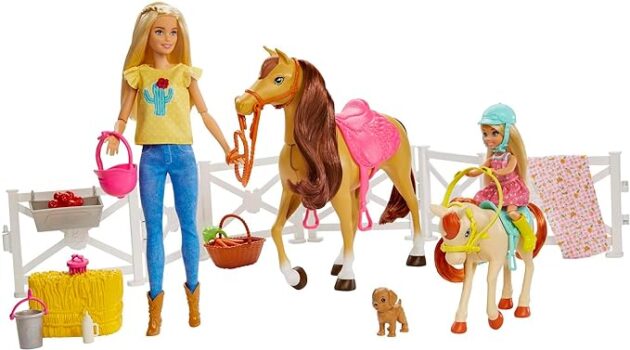 Barbie Puppe und Pferd, Barbie und Chelsea Pferd GLL