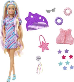 Barbie Totally Hair, Barbie Puppe mit blonden, blauen und lila Haaren