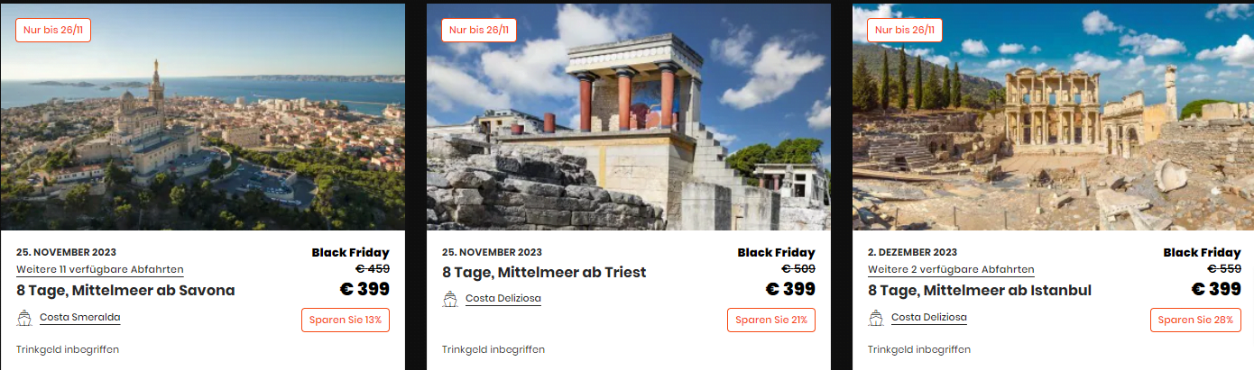 Black Friday Buchen Sie Zum Bestpreis Costa Kreuzfahrten ()