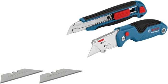 Bosch Professional tlg. Messer Set (mit Universal Klappmesser und Profi Cuttermesser, inkl. Ersatzklingen)