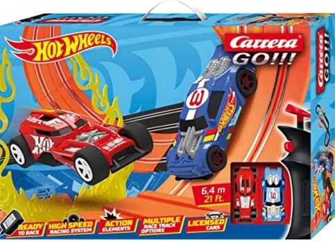 Carrera Go!!! Hot Wheels™ . Rennbahn Set mit Sprungschanze & Feuerring, Looping ( Slotcars inkl. Handregler mit Turbo Knopf)