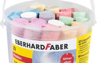 Eberhard Faber Straßenmalkreide in leuchtenden Farben mit Glitzereffekt Eimer mit Kreiden