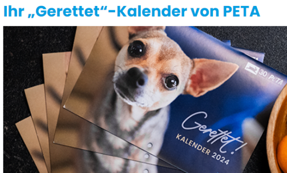 Ihr Gerettet Kalender PETA Deutschland e V