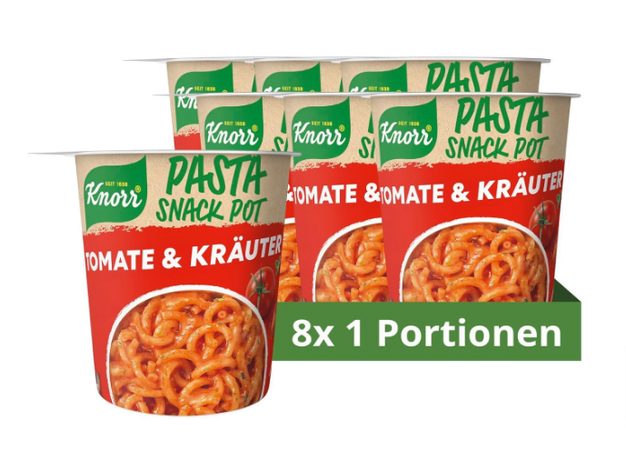 Knorr Pasta Snack Pot Tomate Kräuter Leckere Instant Nudeln