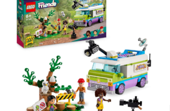 LEGO Friends Nachrichtenwagen Tierrettung Spielzeug Set Nachrichten filmen und berichten mit Spielzeug LKW Eulen Figur Aliya Mini