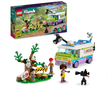 LEGO Friends Nachrichtenwagen Tierrettung Spielzeug Set Nachrichten filmen und berichten mit Spielzeug LKW Eulen Figur Aliya Mini