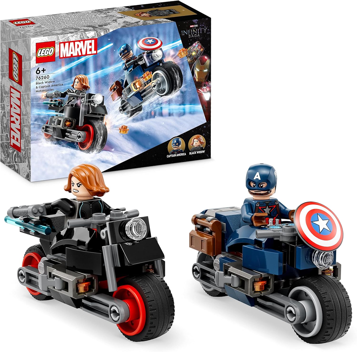 Lego Black Widows &Amp; Captain Americas Motorräder Marvel