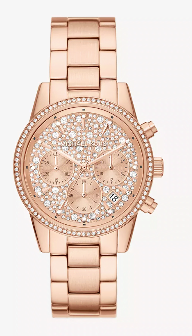 Michael Kors Uhr Chronograph Ritz Edelstahl Roségoldfarben Mk