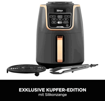 Ninja Air Fryer MAX Heißluftfritteuse L Airfryer mit Zange Familiengröße Antihaftbeschichtung spülmaschinenfester Korb in Amazon Exklusiv Kupfer Schwarz AFEUCP Amazon de Games