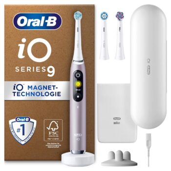 Oral B iO Series Plus Edition Elektrische Zahnbürste in weiß + Aufsteckbürsten inkl. Whitening, Magnet Etui