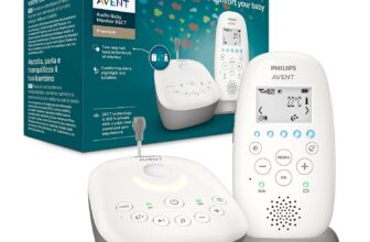 Philips Avent Audio Babyphone, DECT Technologie, Eco Mode, Sternenhimmel, Schlaf und Nachtlieder (Modell SCD )