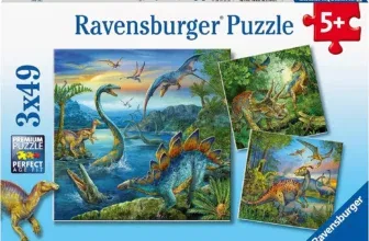 Ravensburger Kinderpuzzle - 09317 Faszination Dinosaurier - Puzzle (3x 49 Teile)