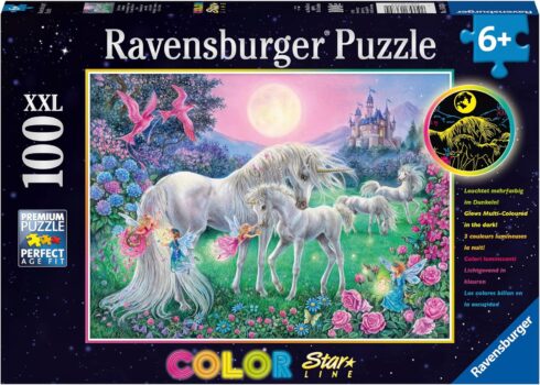 Ravensburger Kinderpuzzle Einhörner im Mondschein Einhorn Leuchtpuzzle (leuchtet im Dunkeln)