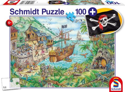 Schmidt Spiele In der Piratenbucht Kinderpuzzle inklusive Piratenflagge