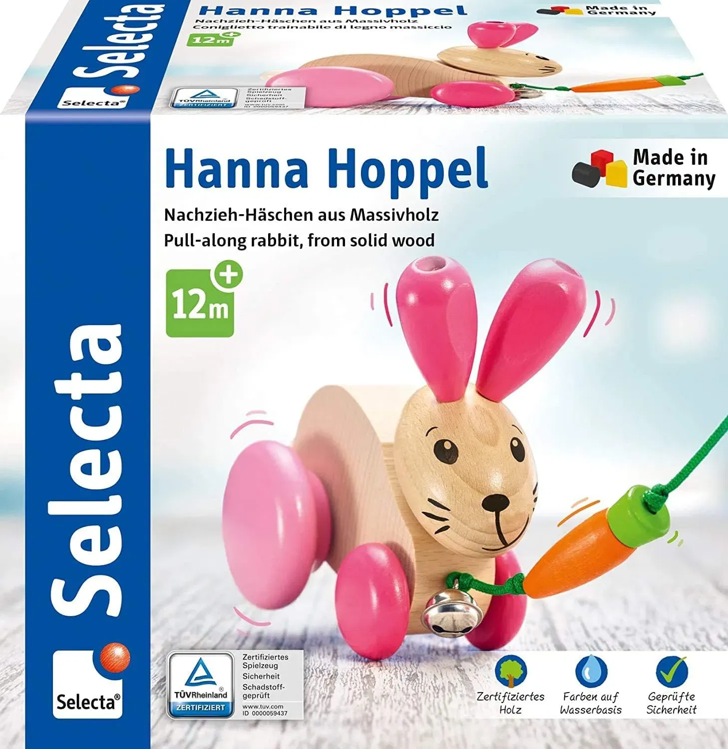 Selecta 62023 Hanna Hoppel – Schiebe-und Nachziehspielzeug für 12,99 € inkl. Prime-Versand (statt 18,99 €)