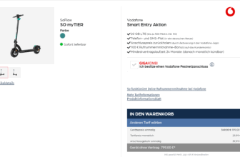 SoFlow SO myTIER E-Scooter + Vodafone Smart Entry 20 GB LTE
