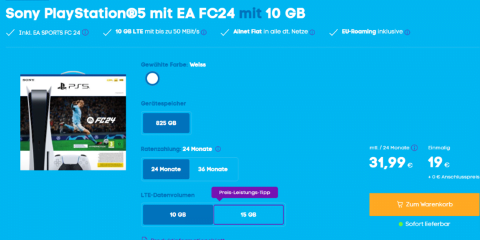 Sony PlayStation Digital Edition mit EA Sports FC + Allnet XL mit GB LTE