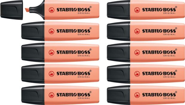 Textmarker STABILO BOSS ORIGINAL Pastel er Pack cremige Pfirsichfarbe