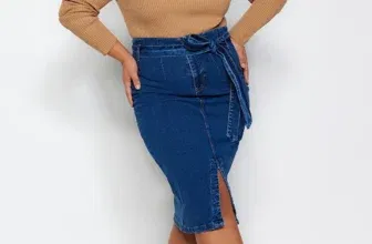 Trendyol Curve Große Größen Rock in Blau