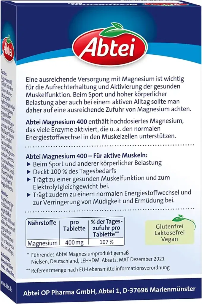 Abtei Magnesium Hochdosiertes Magnesium