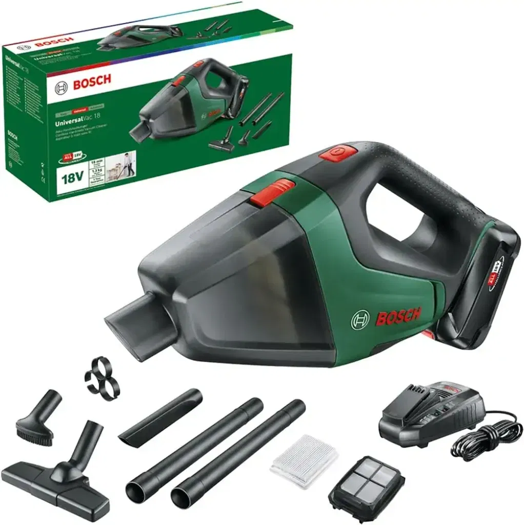 Bosch Akku-Handstaubsauger Universalvac 18 (Mit Akku, 18 Volt System, Mit Zubehörset) Für Nur 89,99€ Inkl. Prime-Versand Statt 118,99€