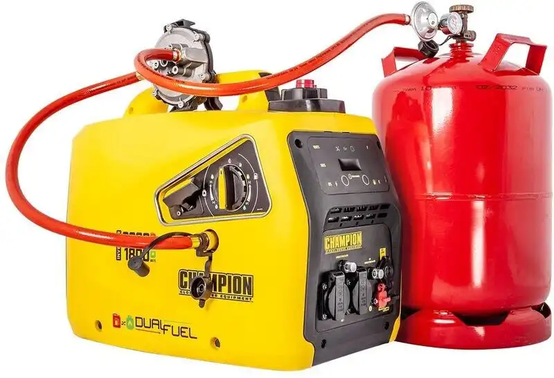 Champion Power Equipment 8200i-E-DF-EU Dual-Fuel Generator (Benzin + Gas, 2000 Watt, Strom Inverter) für 399,99 € inkl. Prime-Versandd