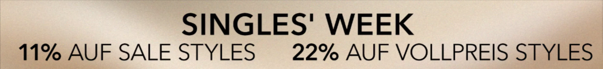 fashionette Singles‘ Week: 11 % Rabatt auf bereits reduzierte Styles oder 22 % Rabatt auf nicht-reduzierte Styles