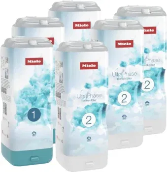 6er Pack - Miele UltraPhase 1 und 2 Refresh Elixir Waschmittel und Waschmaschinenreiniger für 69,70€ inkl. Prime-Versand statt 81,44€