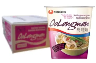 NONGSHIM Oolongmen Cup Nudeln Huhn - Multipack (12 X 75 GR) für 18,21€ inkl. Prime-Versand statt 21,99€