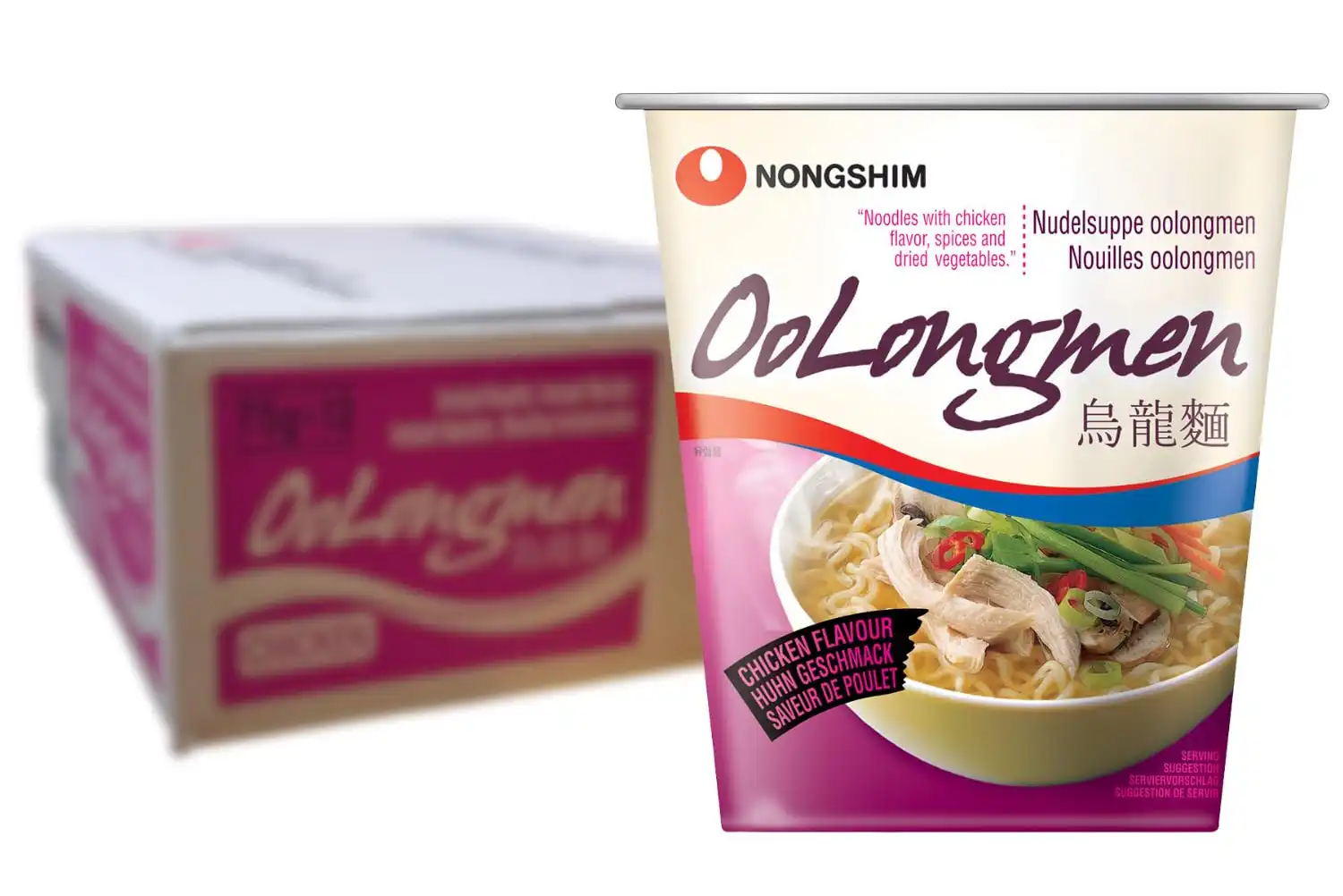 NONGSHIM Oolongmen Cup Nudeln Huhn – Multipack (12 X 75 GR) für 18,21€ inkl. Prime-Versand statt 21,99€