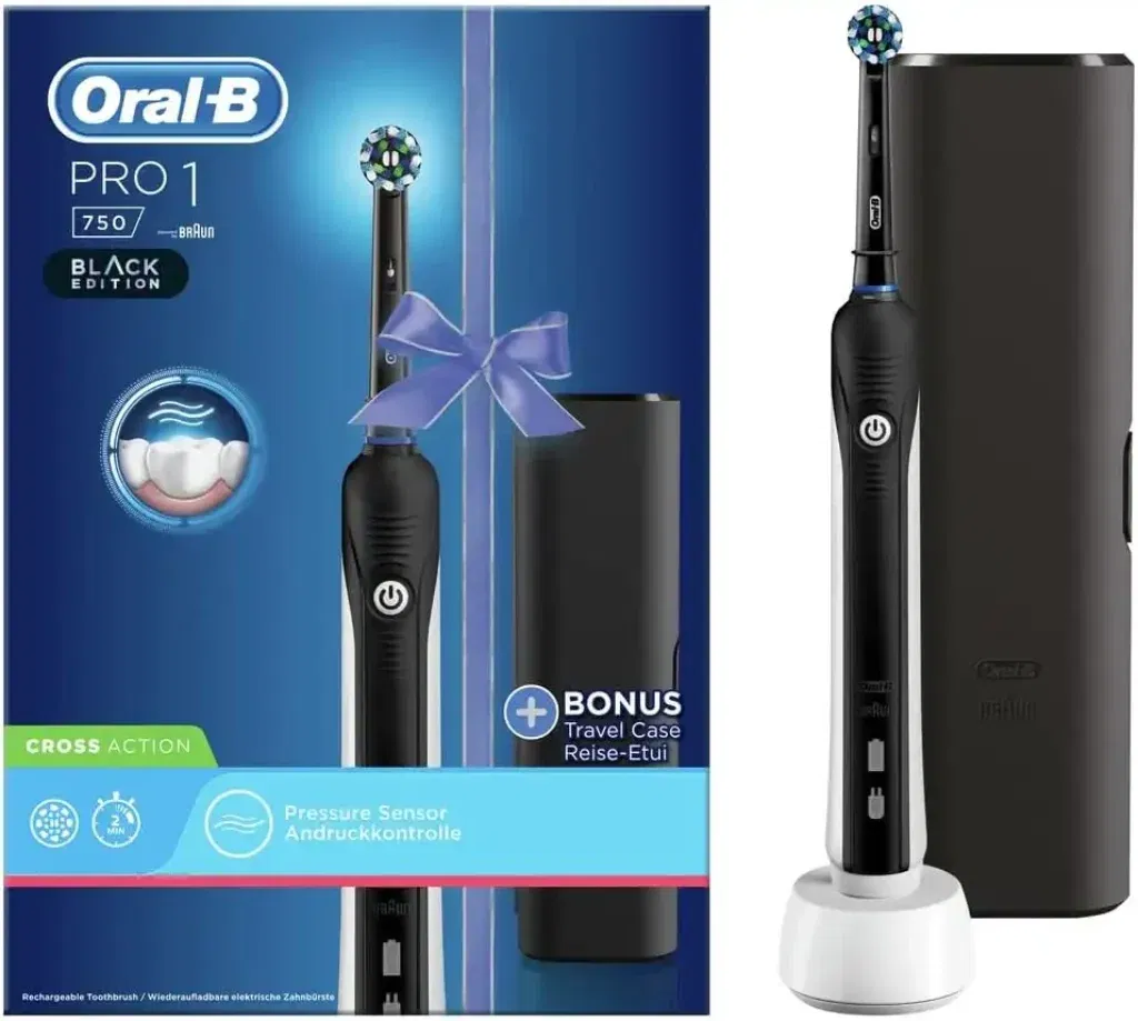 Oral-B Pro 1 750 Black Edition Elektrische Zahnbürste Mit Reiseetui Für 29,99 € Inkl. Prime-Versand Statt 38,95 €