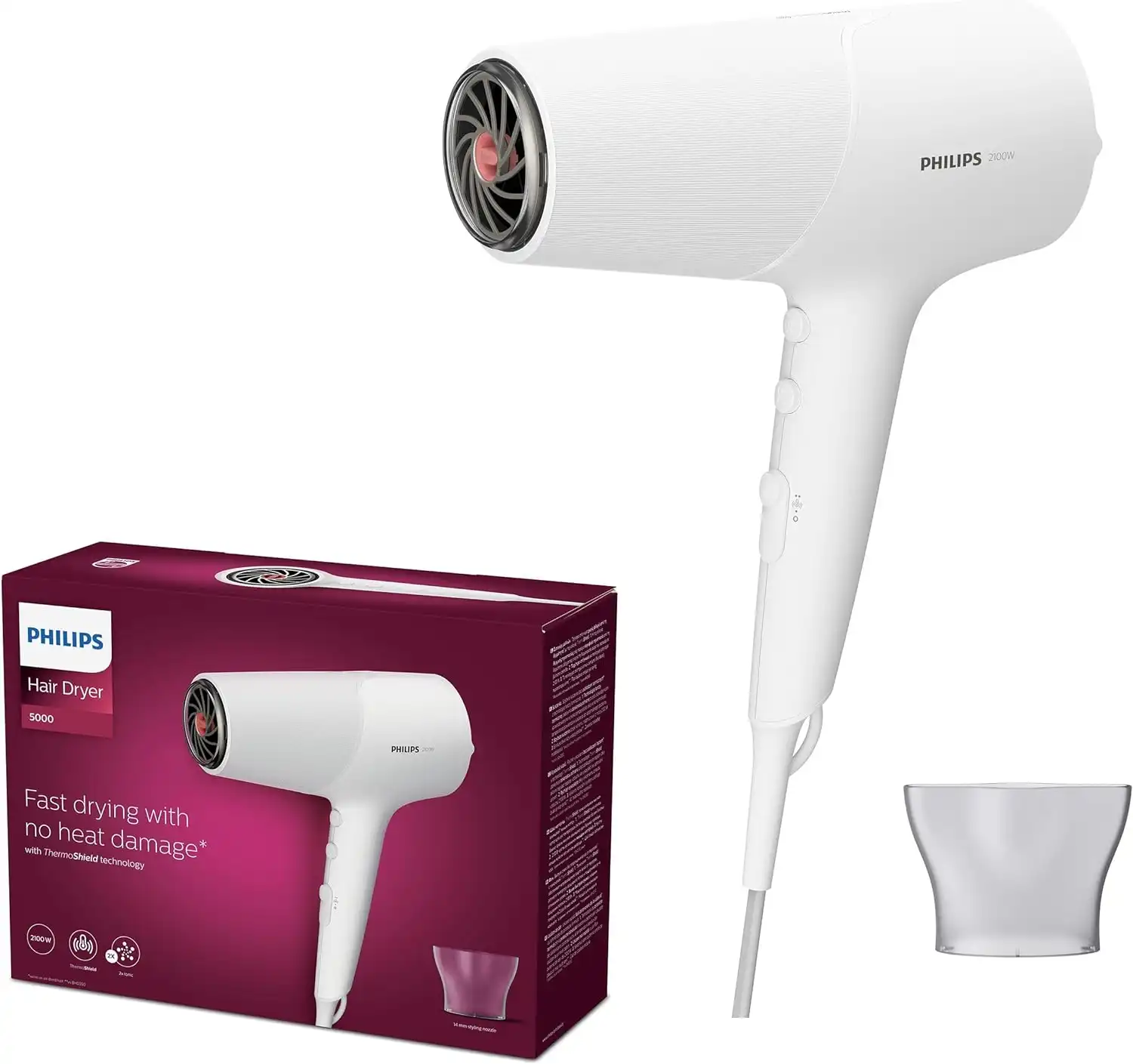 Philips Haartrockner Serie 5000 mit ThermoShield (BHD500/00) für 27,99 € inkl. Prime-Versand (statt 33,99 €)