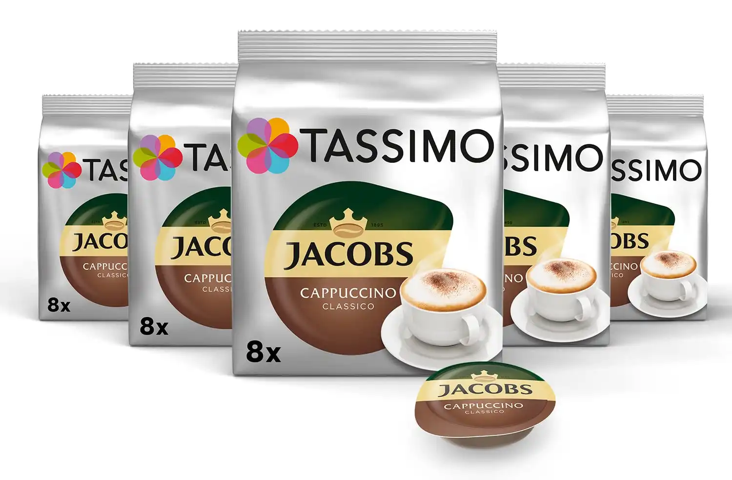 Tassimo Kapseln Jacobs Cappuccino Classico 5er Pack (40 Kapseln) ab 17,95 € inkl. Prime-Versand statt 28,95€