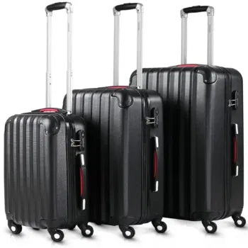 Monzana Baseline 4-Rollen-Trolley 3-tlg. 50/60/70 cm black ABS