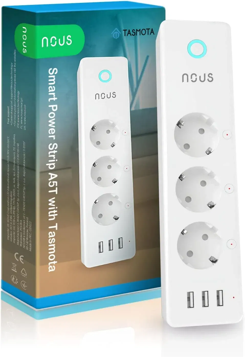 NOUS A5T Tasmota Smarte Steckdosenleiste (USB, Stromzähler, Zeitschaltuhr, Alexa) für 29,74 € inkl. Prime-Versand satt 38,38 € 🔌