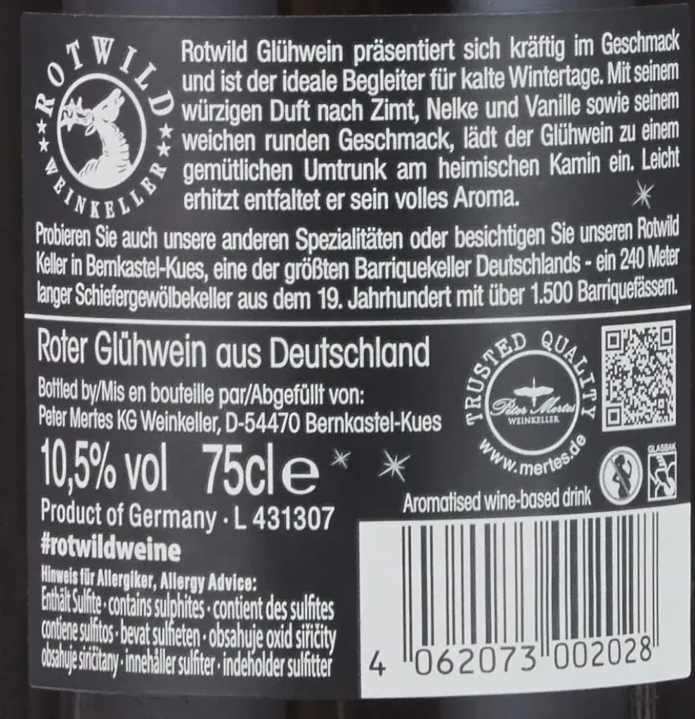 Rotwild Glühwein Rot (6 X 0,75L) 🍷