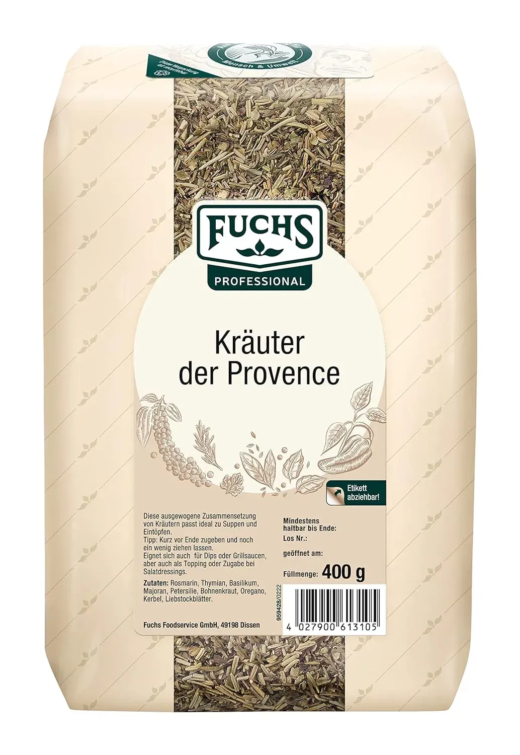 🌿 Fuchs Kräuter der Provence (1 x 400 g) ab 4,67 € inkl. Prime-Versand statt 9,99 €