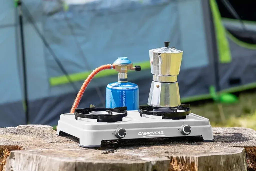 Campingaz Camping Cook Cv Gaskocher (Kartuschenkocher Mit 2 Stufenlos Regelbaren Kochplatten)