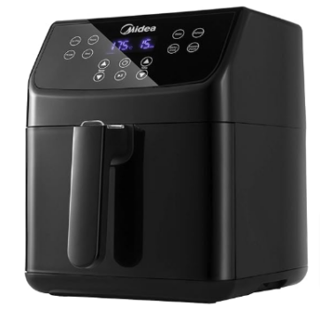 Amazon-de-Midea-MF-CN55A2-Heißluftfritteuse-5-5-L-XXL-Friteuse-airfryer-Digitalem-Display-8-verschiedene-Programmen-freie-Temperaturwahl-von-30-bis-200℃-1700W-Schwarz