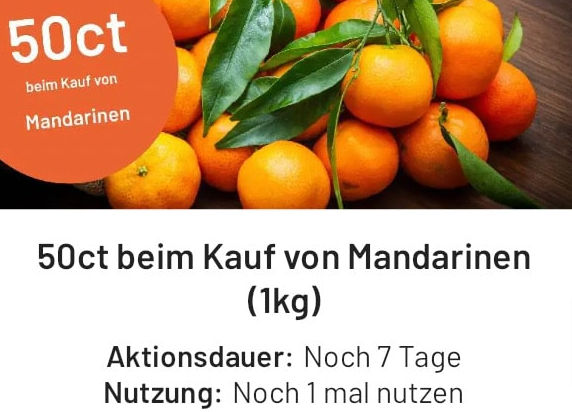 Cashback Auf 1 Kg Mandarinen