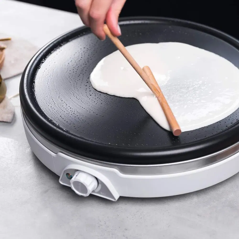 Cecotec 8019 Crêpes-Maker Fun Crepestone Xl Inox (1350 Watt, Edelstahl, Abnehmbare Platte Mit Antihaftbeschichtung)